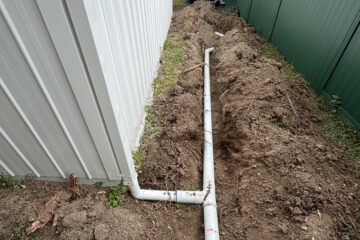New shed stormwater kerb connection JDF plumbing drainage plumber