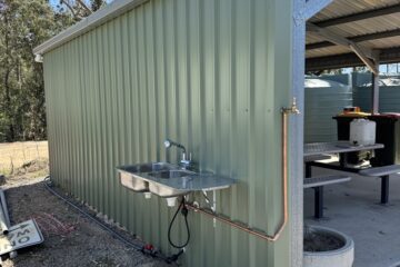 shed outdoor sink tap install JDF plumbing drainage plumber