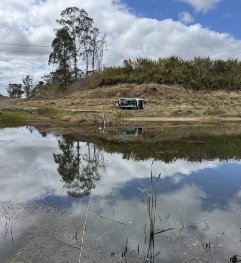 stockpile dam pump install JDF plumbing drainage plumber