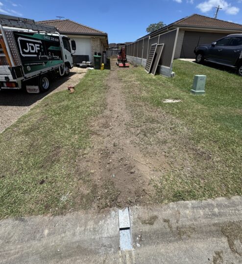 Residential drainage upgrade kerb connection Morayfield JDF Plumbing