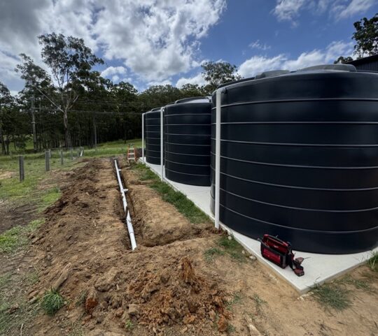 Water tank pump install JDF Plumbing drainage
